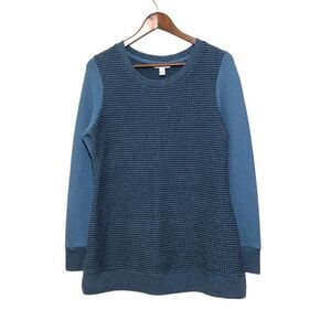 Liz Lange Maternity Sweatshirt Sweater M Pullover Textured‎ Split Crew Soft Boho
